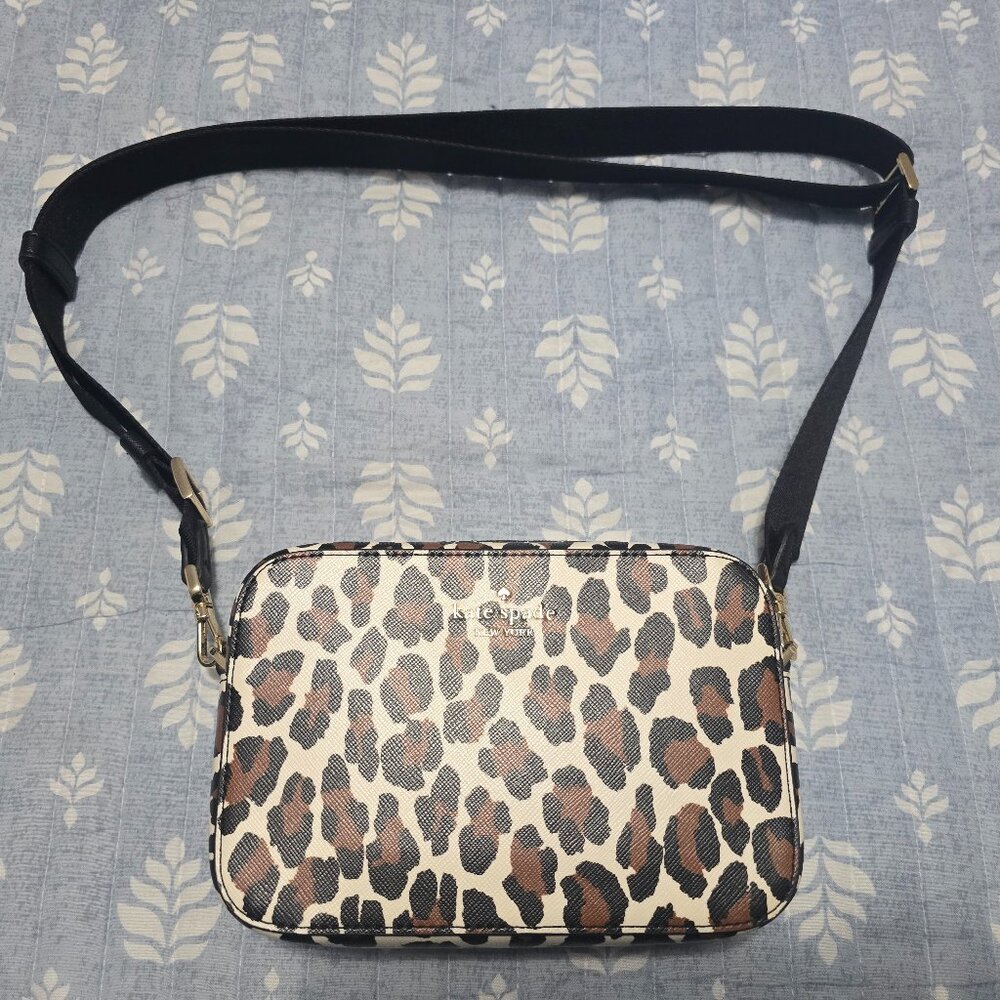 KATE SPADE Madison Spotted Leopard Mini Camera Bag